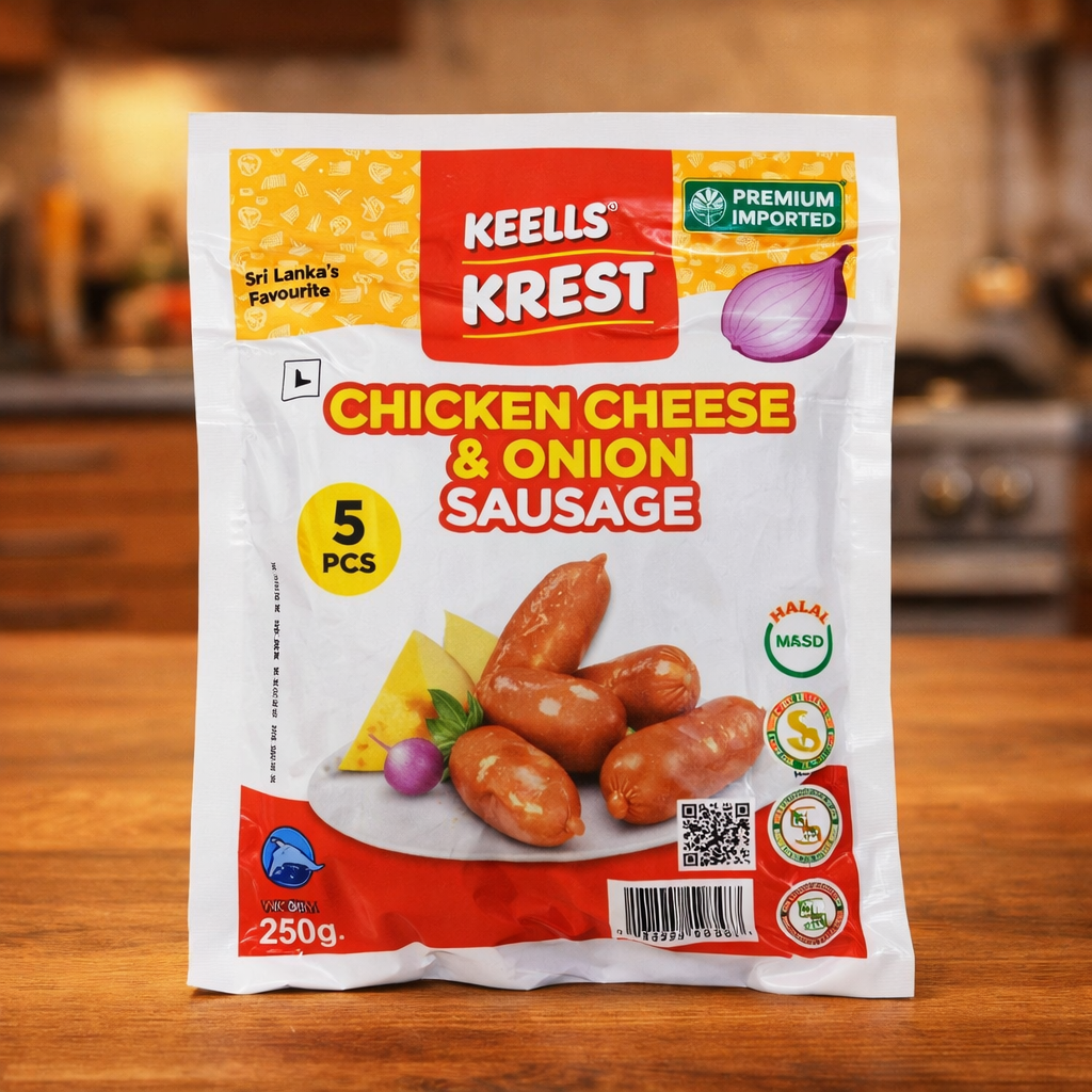 Keells Krest Chicken Cheese & Onion Sausage - (250g | 5 pcs)