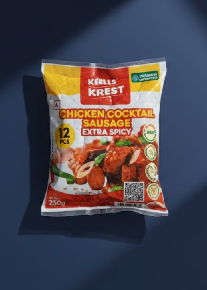 Keells Krest Chicken Cocktail Sausage Extra Spicy - (200g | 12 pcs)